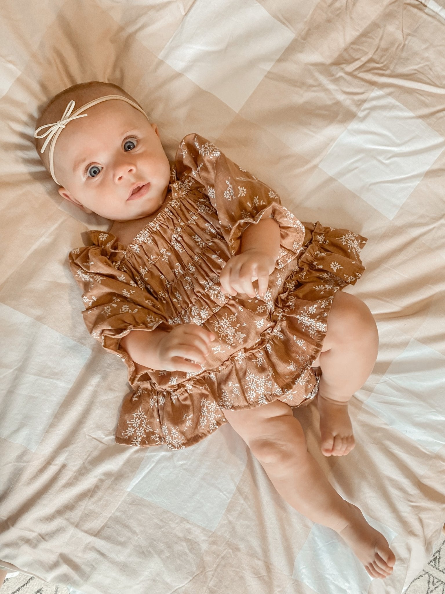 Autumn Flower Baby Romper Dress