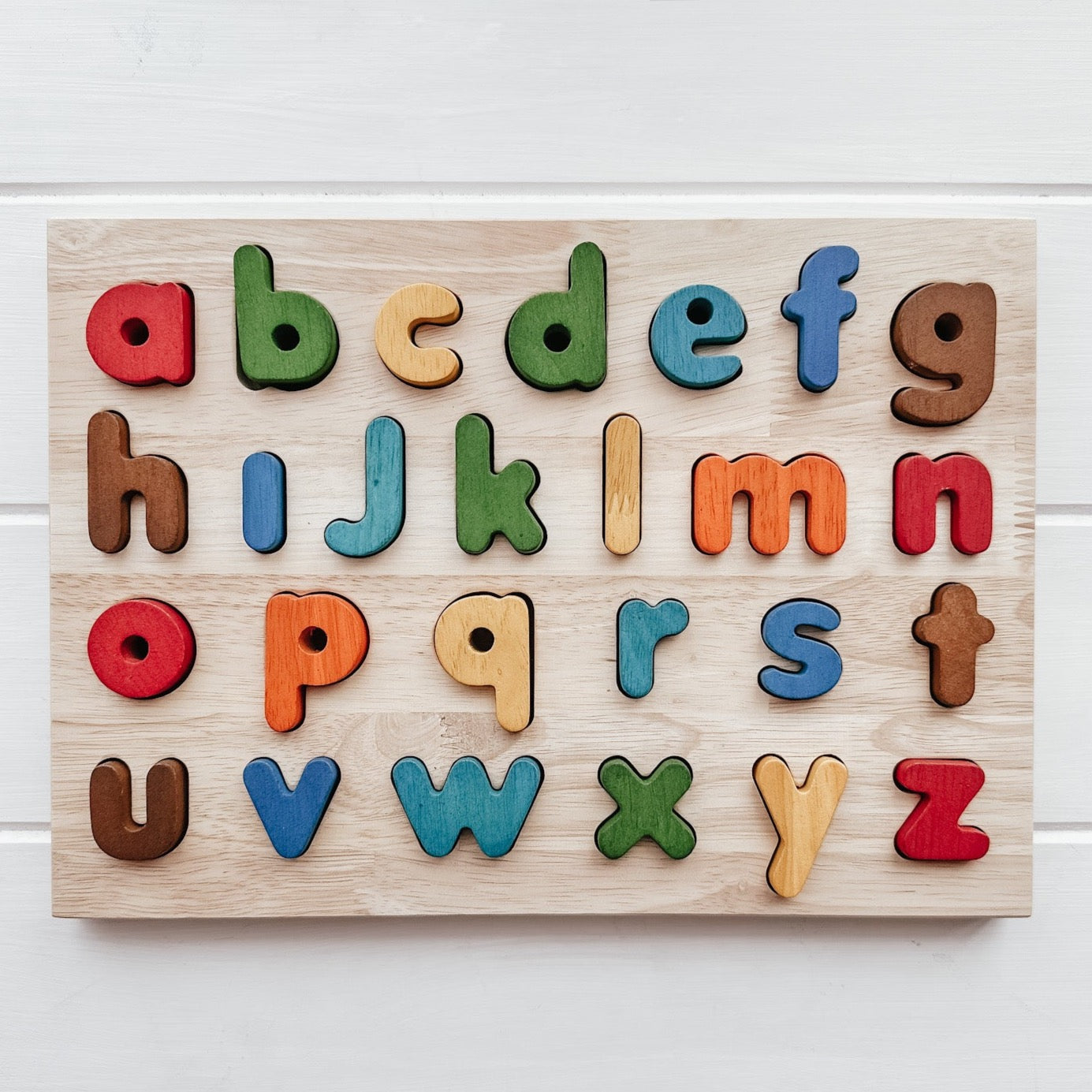 Coloured Lower Case Letter Wooden Puzzle QToys