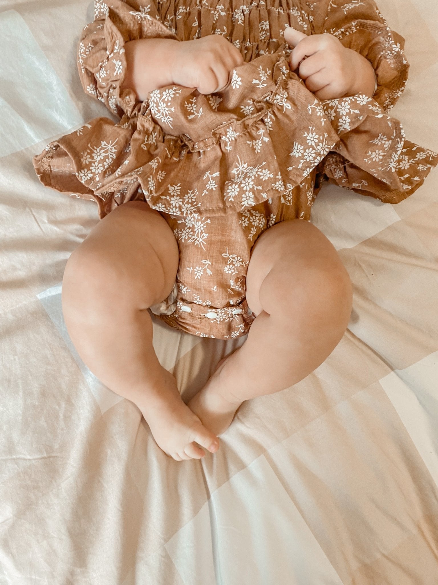 Autumn Flower Baby Romper Dress - Taj + Tommy