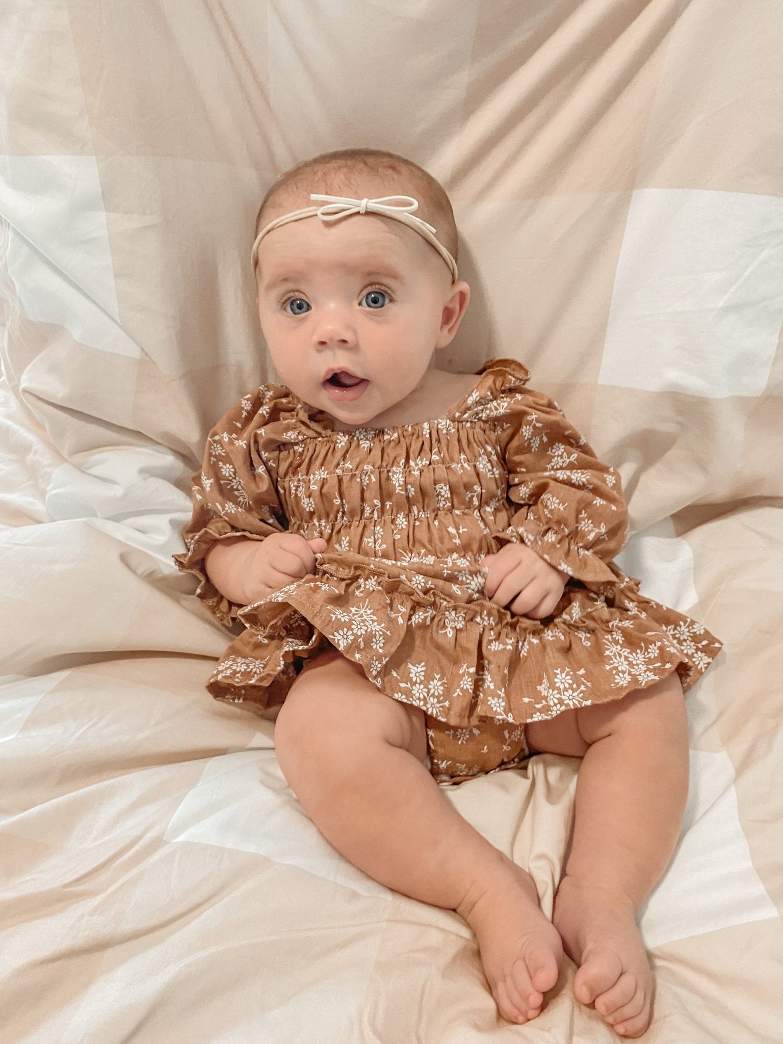 Autumn Flower Baby Romper Dress - Taj + Tommy