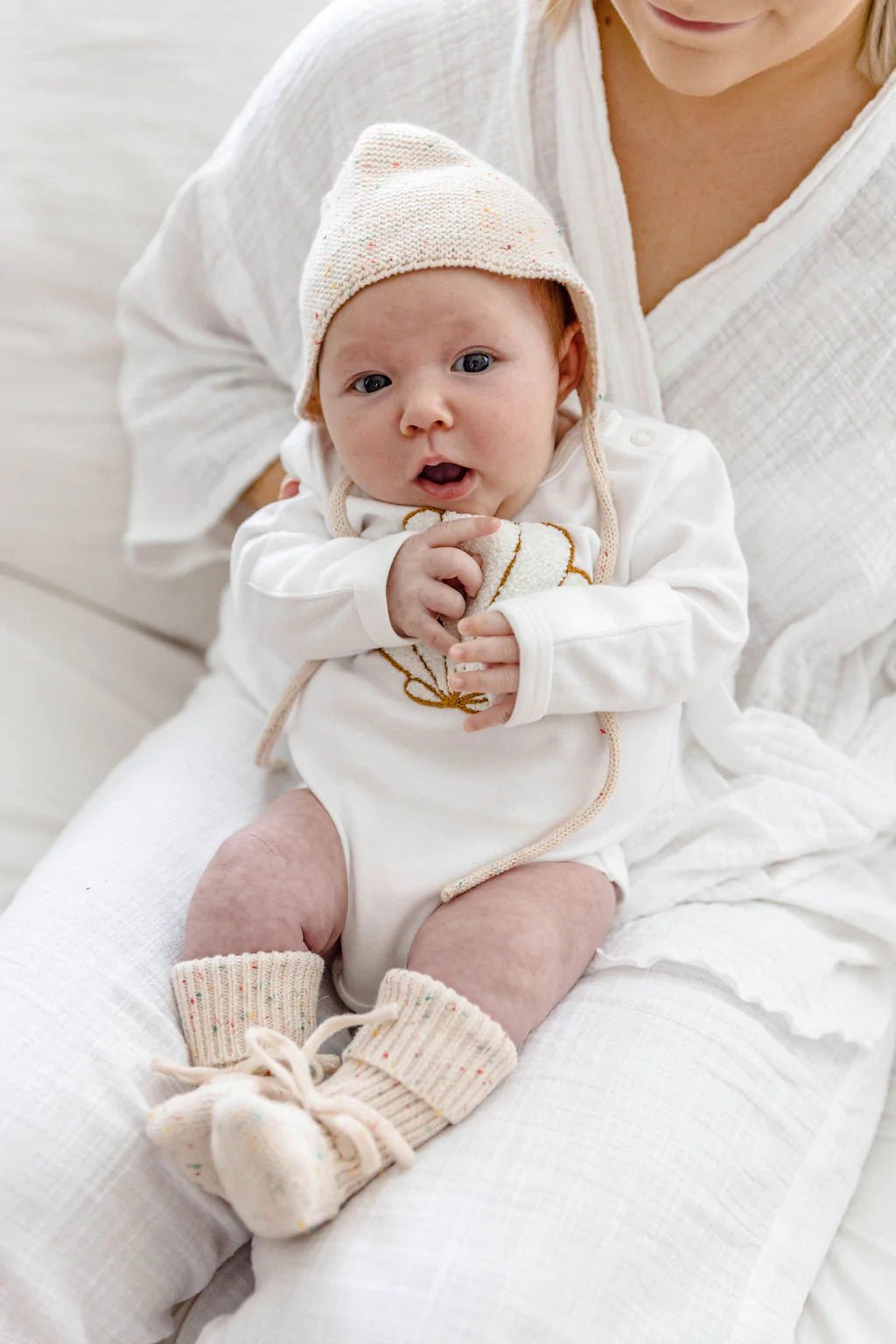 Newborn Booties - Oat - Taj + Tommy