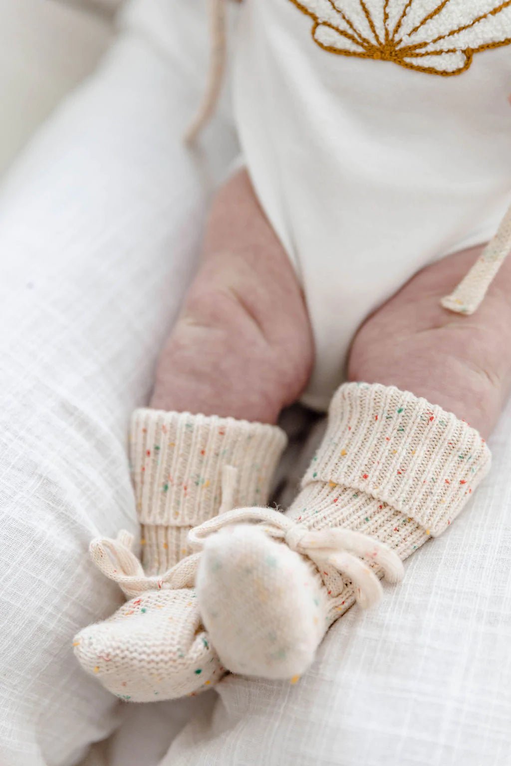 Newborn Booties - Oat - Taj + Tommy